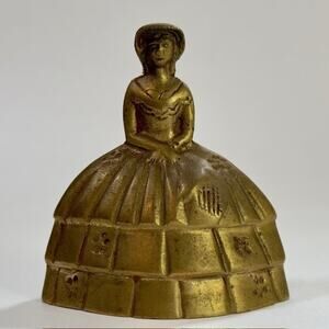Southern Belle / Victorian Lady, Heavy Brass Bell Hoop Skirt/Bonnet England VTG